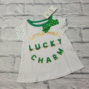 NWT Sweet St Patrick's Day Little Miss Lucky Charm Baby Girls T-shirt 3-6 month